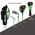 PGA Tour G1 Series Kids Green Golf Club Set with 3 Clubs, Carry Bag & 5 Total Pieces, Heights 3'6" - 4'1", Ages 3-5
